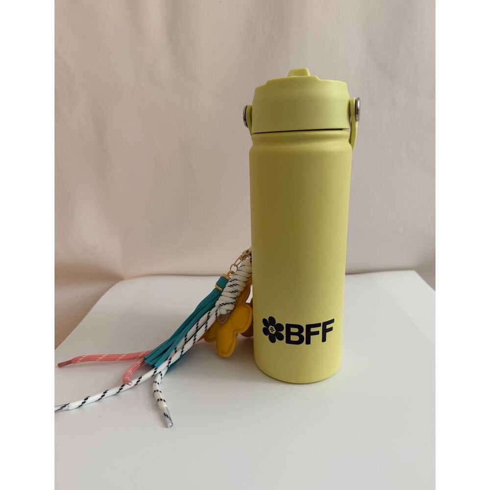 BFF Water Bottle with Charms Yellow 16 oz NWT Fuze Tour Fitness Bottle